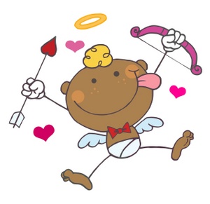 acclaim clipart: an african american cupid with a bow and arrow of love