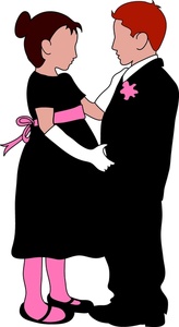 two children a boy and girl dressed up and dancing